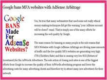 Google Bans MFA websites